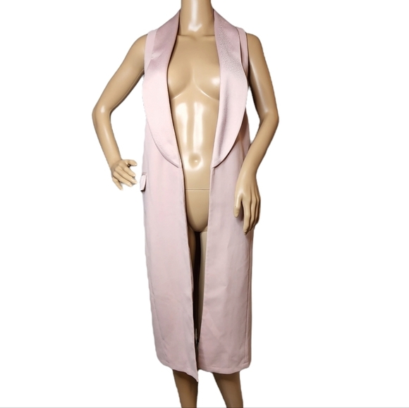 Leith sleeveless cardigan duster vest. Blush pink.  Size xs - Picture 4 of 14